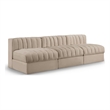 Meridian Furniture Rummi Beige Velvet Performance Fabric 3pc. Modular Sofa