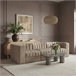 Meridian Furniture Rummi Beige Velvet Performance Fabric 3pc. Modular Sofa