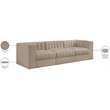 Meridian Furniture Rummi Beige Velvet Performance Fabric 3pc. Modular Sofa