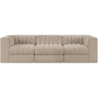 Meridian Furniture Rummi Beige Velvet Performance Fabric 3pc. Modular Sofa