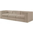 Meridian Furniture Rummi Beige Velvet Performance Fabric 3pc. Modular Sofa