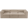 Meridian Furniture Rummi Beige Velvet Performance Fabric 3pc. Modular Sofa
