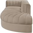 Meridian Furniture Rummi Beige Velvet Performance Fabric 3pc. Modular Sectional