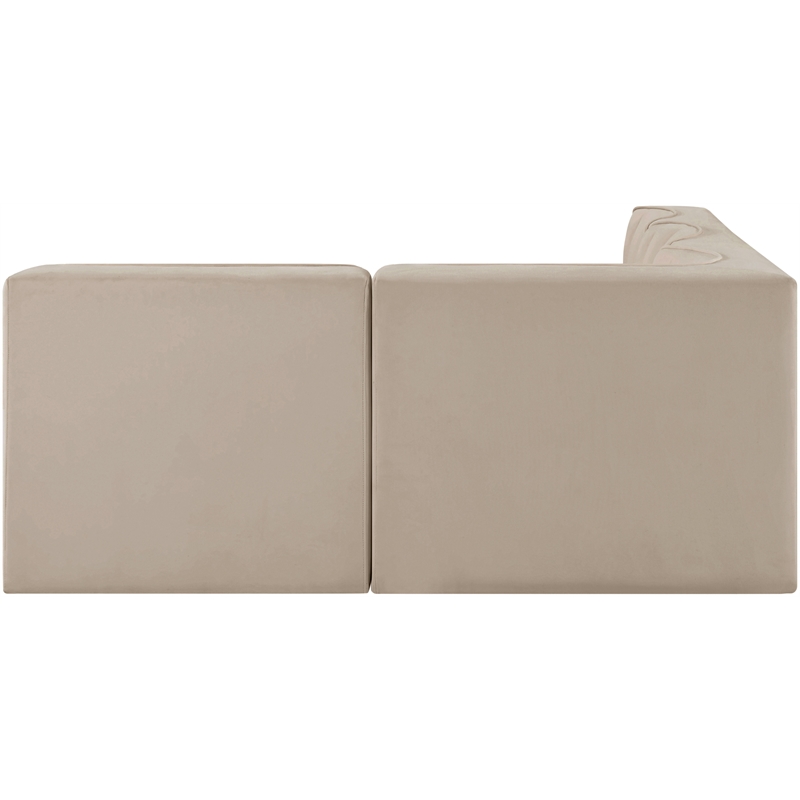 Meridian Furniture Rummi Beige Velvet Performance Fabric 4pc. Modular Sectional