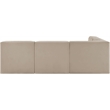 Meridian Furniture Rummi Beige Velvet Performance Fabric 4pc. Modular Sectional