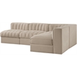 Meridian Furniture Rummi Beige Velvet Performance Fabric 4pc. Modular Sectional