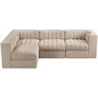 Meridian Furniture Rummi Beige Velvet Performance Fabric 4pc. Modular Sectional