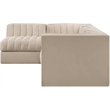 Meridian Furniture Rummi Beige Velvet Performance Fabric 4pc. Modular Sectional