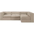 Meridian Furniture Rummi Beige Velvet Performance Fabric 4pc. Modular Sectional