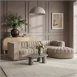 Meridian Furniture Rummi Beige Velvet Performance Fabric 4pc. Modular Sectional