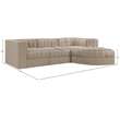 Meridian Furniture Rummi Beige Velvet Performance Fabric 4pc. Modular Sectional