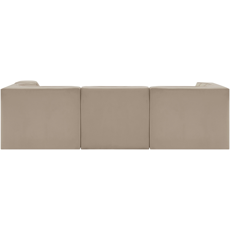 Meridian Furniture Rummi Beige Velvet Performance Fabric 4pc. Modular Sectional