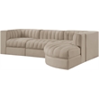 Meridian Furniture Rummi Beige Velvet Performance Fabric 4pc. Modular Sectional