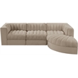 Meridian Furniture Rummi Beige Velvet Performance Fabric 4pc. Modular Sectional