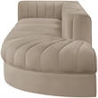 Meridian Furniture Rummi Beige Velvet Performance Fabric 4pc. Modular Sectional