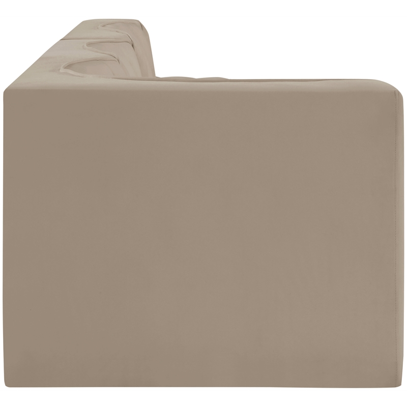 Meridian Furniture Rummi Beige Velvet Performance Fabric 4pc. Modular Sectional