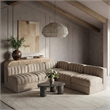 Meridian Furniture Rummi Beige Velvet Performance Fabric 5pc. Modular Sectional