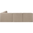 Meridian Furniture Rummi Beige Velvet Performance Fabric 5pc. Modular Sectional