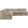 Meridian Furniture Rummi Beige Velvet Performance Fabric 5pc. Modular Sectional