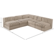 Meridian Furniture Rummi Beige Velvet Performance Fabric 5pc. Modular Sectional