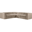 Meridian Furniture Rummi Beige Velvet Performance Fabric 5pc. Modular Sectional