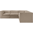 Meridian Furniture Rummi Beige Velvet Performance Fabric 5pc. Modular Sectional