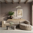 Meridian Furniture Rummi Beige Velvet Performance Fabric 5pc. Modular Sectional