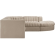 Meridian Furniture Rummi Beige Velvet Performance Fabric 5pc. Modular Sectional