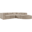 Meridian Furniture Rummi Beige Velvet Performance Fabric 5pc. Modular Sectional