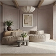 Meridian Furniture Rummi Beige Velvet Performance Fabric 5pc. Modular Sectional