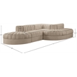 Meridian Furniture Rummi Beige Velvet Performance Fabric 5pc. Modular Sectional
