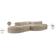 Meridian Furniture Rummi Beige Velvet Performance Fabric 5pc. Modular Sectional