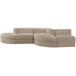 Meridian Furniture Rummi Beige Velvet Performance Fabric 5pc. Modular Sectional