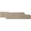 Meridian Furniture Rummi Beige Velvet Performance Fabric 5pc. Modular Sectional
