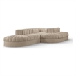 Meridian Furniture Rummi Beige Velvet Performance Fabric 5pc. Modular Sectional