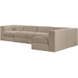 Meridian Furniture Rummi Beige Velvet Performance Fabric 5pc. Modular Sectional