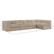 Meridian Furniture Rummi Beige Velvet Performance Fabric 5pc. Modular Sectional