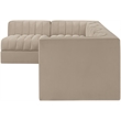 Meridian Furniture Rummi Beige Velvet Performance Fabric 5pc. Modular Sectional
