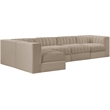 Meridian Furniture Rummi Beige Velvet Performance Fabric 5pc. Modular Sectional