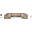 Meridian Furniture Rummi Beige Velvet Performance Fabric 6pc. Modular Sectional