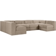 Meridian Furniture Rummi Beige Velvet Performance Fabric 6pc. Modular Sectional