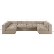 Meridian Furniture Rummi Beige Velvet Performance Fabric 6pc. Modular Sectional