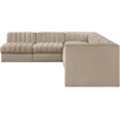 Meridian Furniture Rummi Beige Velvet Performance Fabric 6pc. Modular Sectional