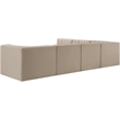 Meridian Furniture Rummi Beige Velvet Performance Fabric 6pc. Modular Sectional