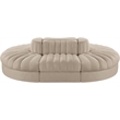 Meridian Furniture Rummi Beige Velvet Performance Fabric 6pc. Modular Sectional