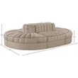 Meridian Furniture Rummi Beige Velvet Performance Fabric 6pc. Modular Sectional