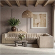 Meridian Furniture Rummi Beige Velvet Performance Fabric 6pc. Modular Sectional