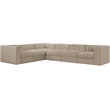 Meridian Furniture Rummi Beige Velvet Performance Fabric 6pc. Modular Sectional