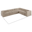 Meridian Furniture Rummi Beige Velvet Performance Fabric 6pc. Modular Sectional