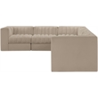 Meridian Furniture Rummi Beige Velvet Performance Fabric 6pc. Modular Sectional